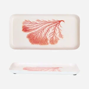 Bandeja metal coral formato roja