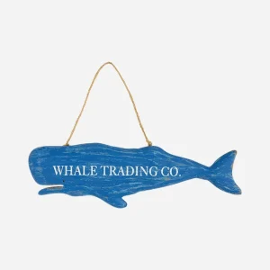 Colgante ballena en madera con cuerda
