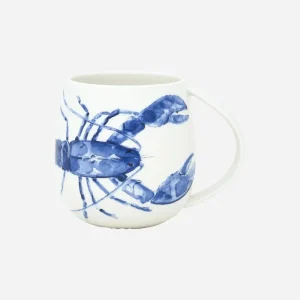 Taza con langosta azul pintada
