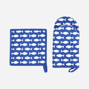 Set de manopla y agarrador de algodón