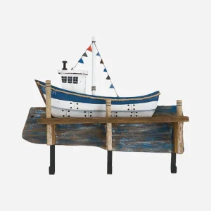 Perchero forma barco en madera