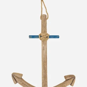 Ancla decorativa de madera con cuerda