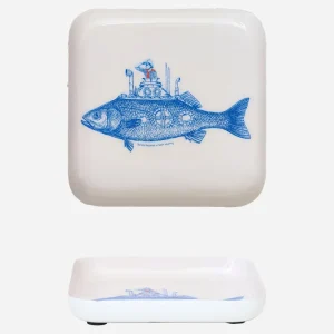 Bandeja metal pez submarino ilustrada