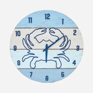Reloj de pared de madera con cangrejo