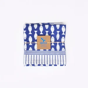 Paño de cocina de algodón con peces