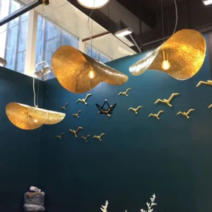 Lustre Suspension Feuille Lotus en Cuivre - Brass Goldyz