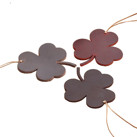 Marque-page original Trèfle en cuir