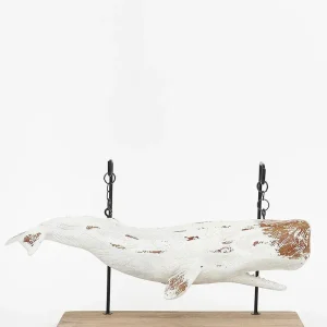 Ballena grande con base de madera