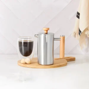 KARACA DOUBLE WALL STAINLESS STEEL OAK FRENCH PRESS 350ML