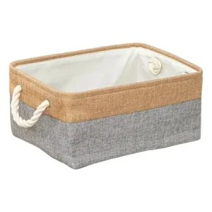 Panier de rangement en toile grise