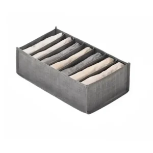 Petite boite de rangement 7 emplacements en tissus gris