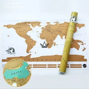 Carte du monde à gratter - Vintage 88 x 52 cm