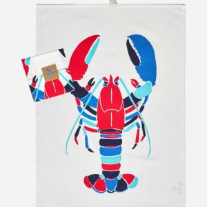 Paño cocina algodón langosta ilustrada