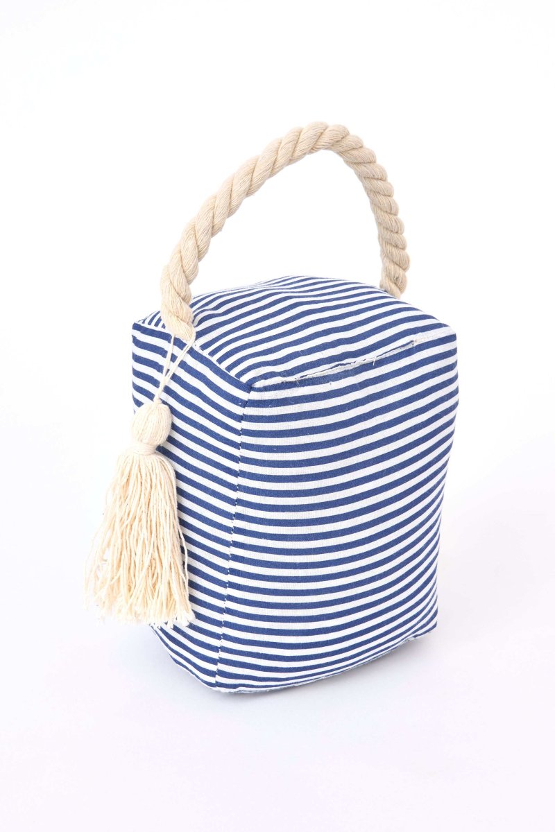 Tope de puerta a rayas con asa de cuerda – Image 5