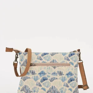 Bolso mediano con dibujos conchas azules
