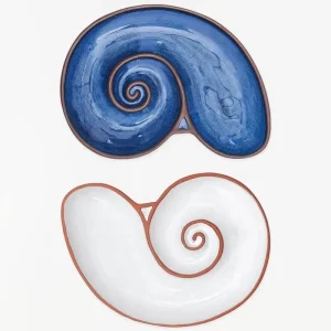 Set de 2 recipientes de cerámica con forma de concha 2 (Grande)