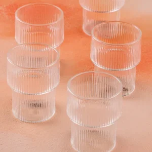 ACAR LOT DE 6 VERRES A EAU STRIÉS