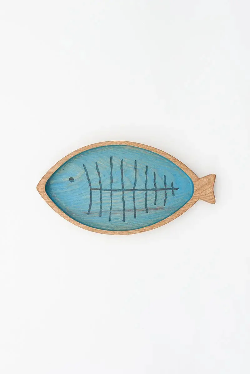 Bandeja de madera pez grande